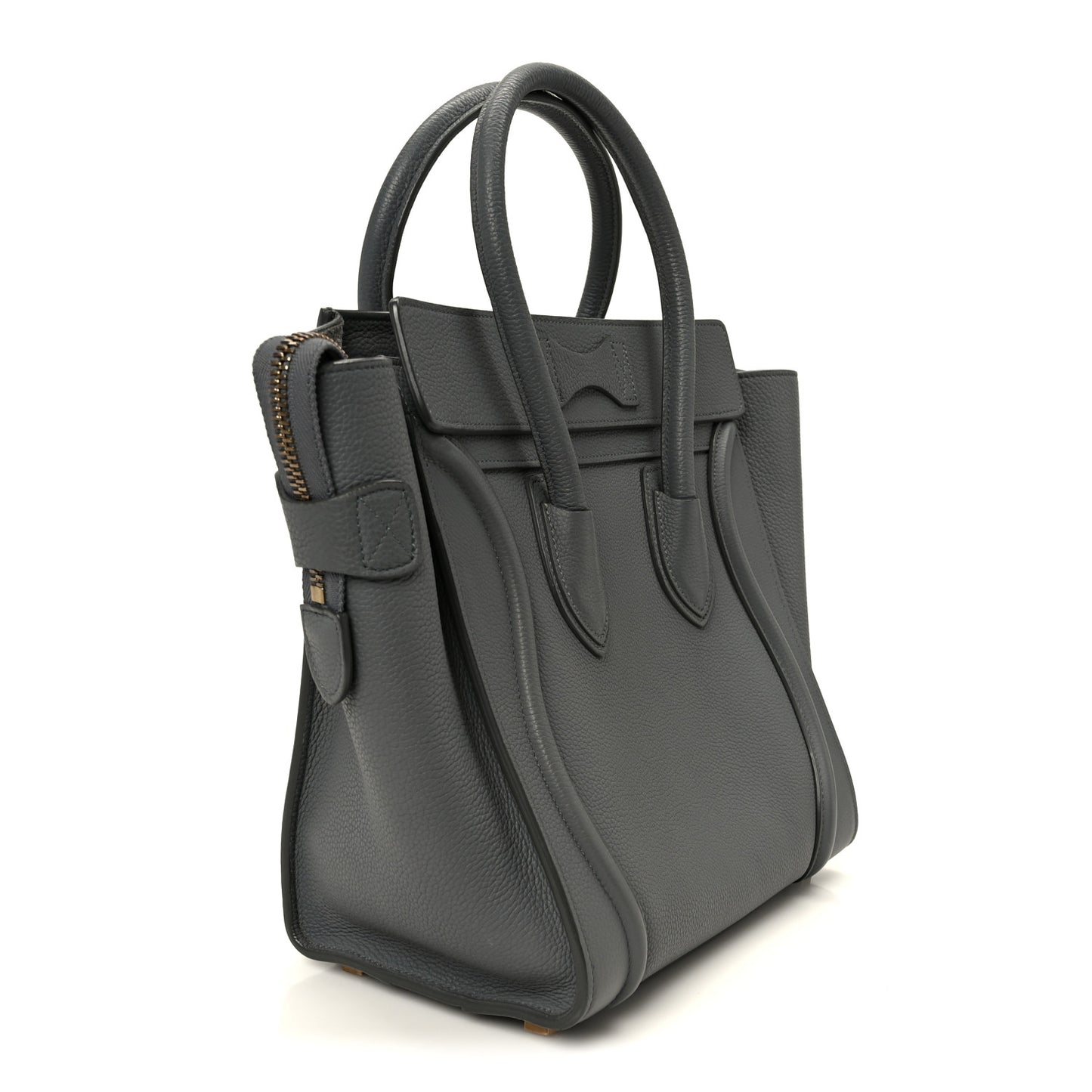 Baby Drummed Calfskin Micro Luggage Kohl