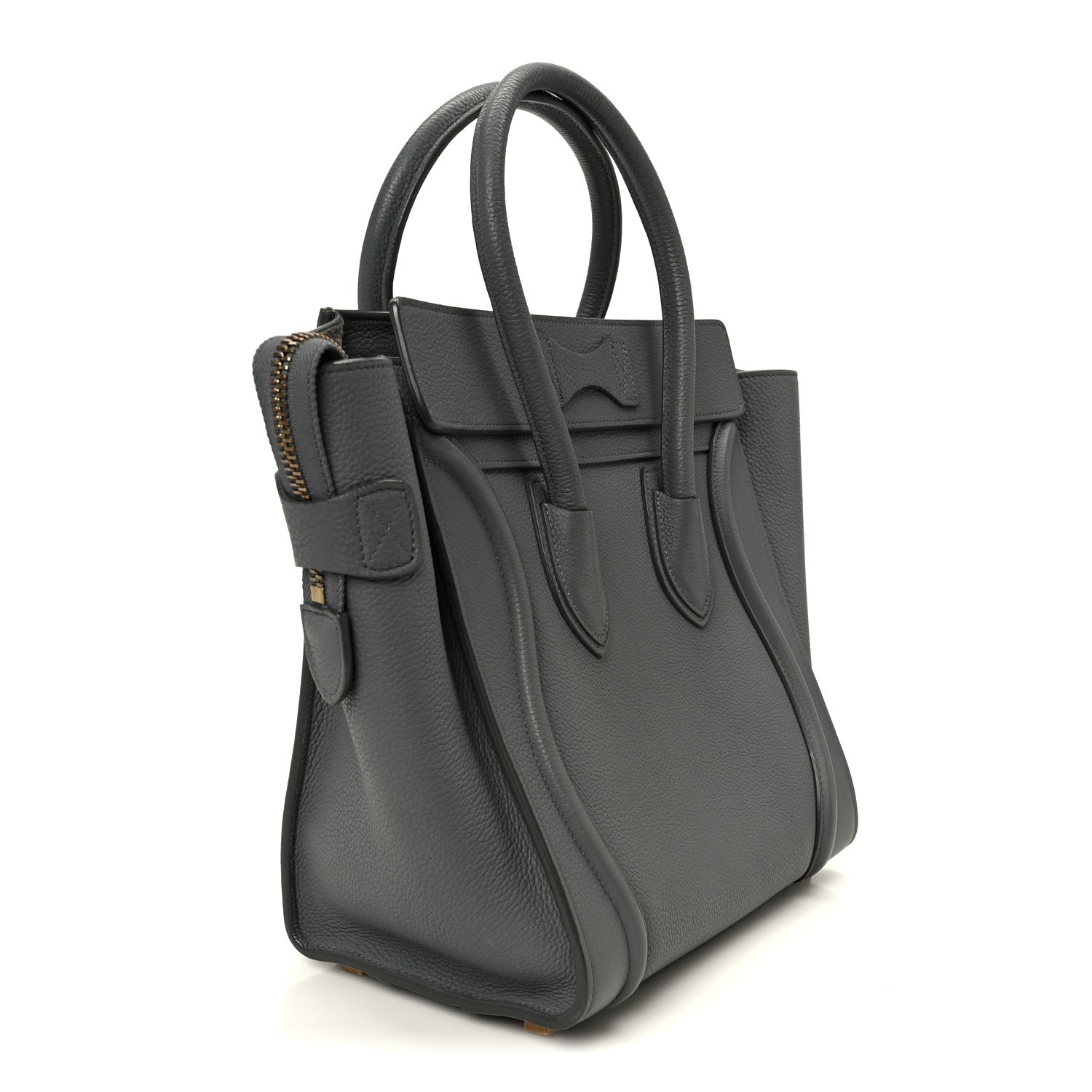 Celine Baby Drummed Calfskin Micro Luggage Kohl 3 of 11