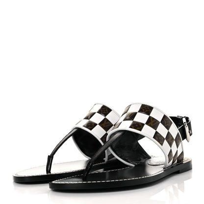 Louis Vuitton Monogram Calfskin Matchmake Flat Thong Sandals 36 Black 3 of 9