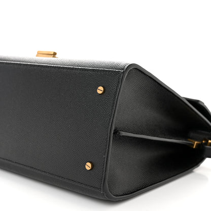 Saint Laurent Grain de Poudre Medium Classic Monogram Cassandra Top Handle Black 10 of 10