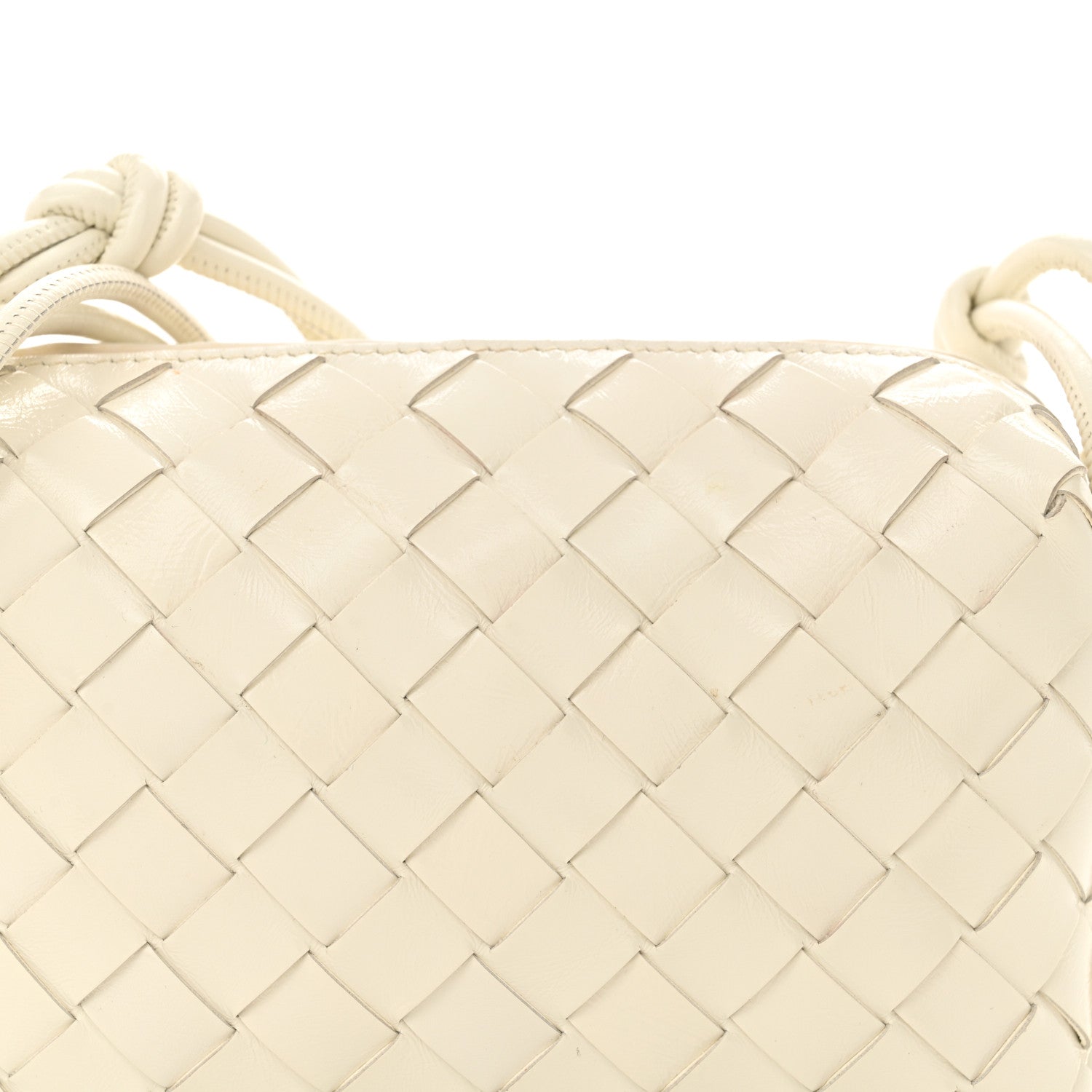 Bottega Veneta Nappa Intrecciato Metallic Knot Mini Loop Camera Bag Bone 7 of 9