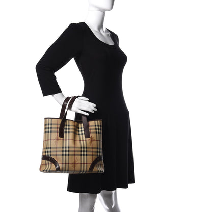 Burberry Haymarket Check Studded Tote Chocolate 2 of 11