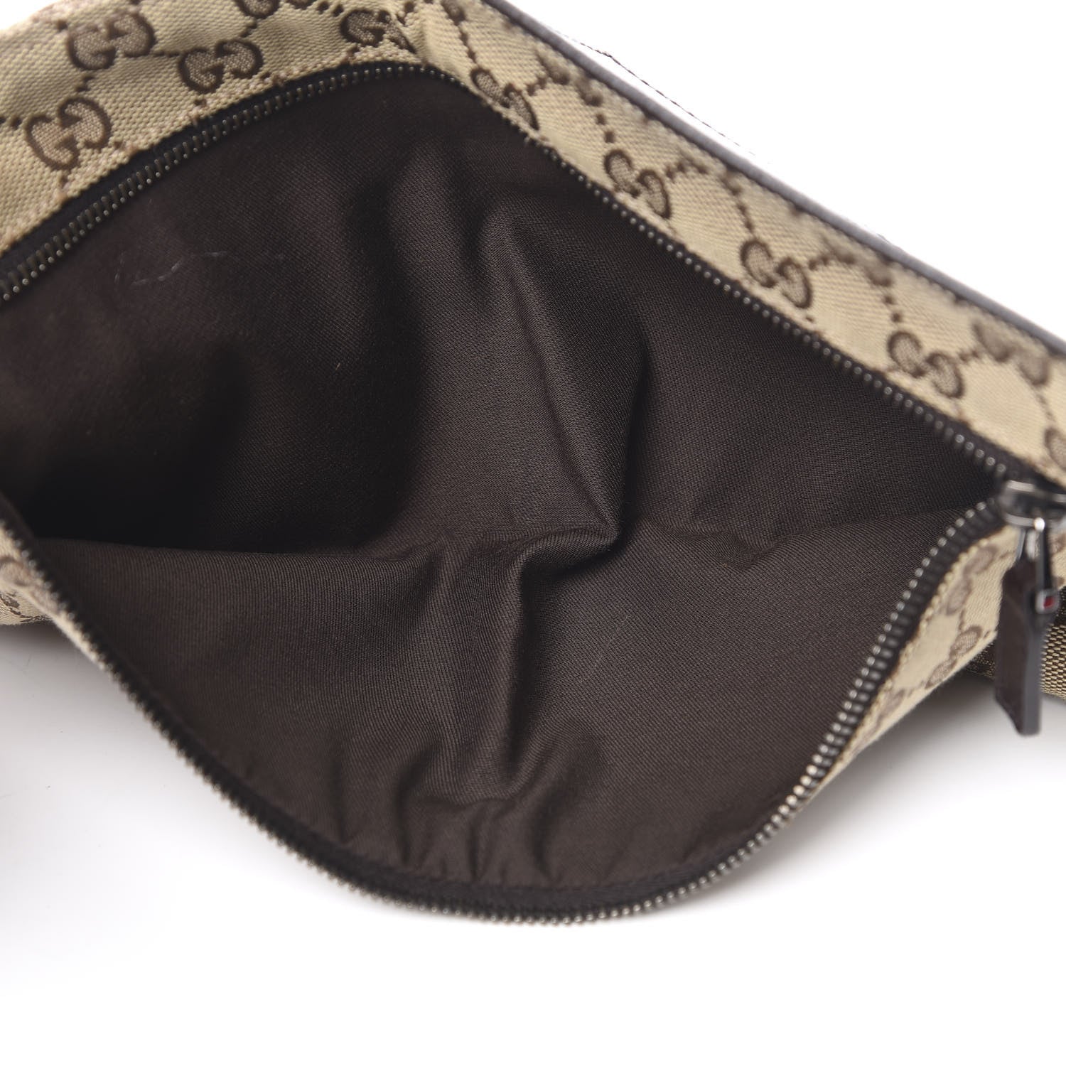 Gucci GG Monogram Web Double Pocket Belt Bag Dark Brown 5 of 16