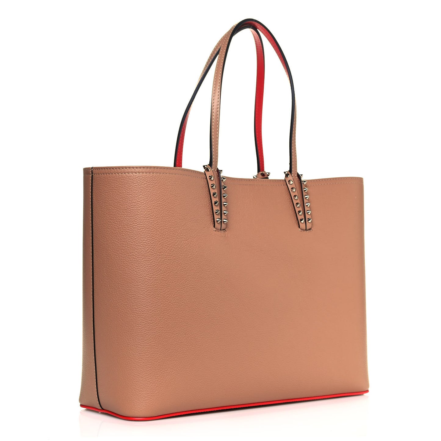 Calfskin Spikes East West Cabata Tote Nude