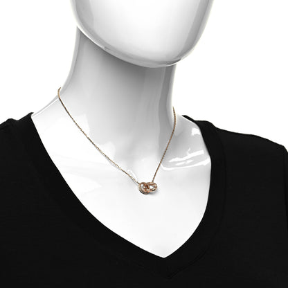 Cartier 18K Pink Gold Diamond Interlocking LOVE Paved Necklace 2 of 5