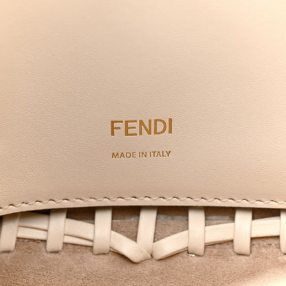 Fendi Vitello King Ceylon Woven Baguette White Ice 6 of 11