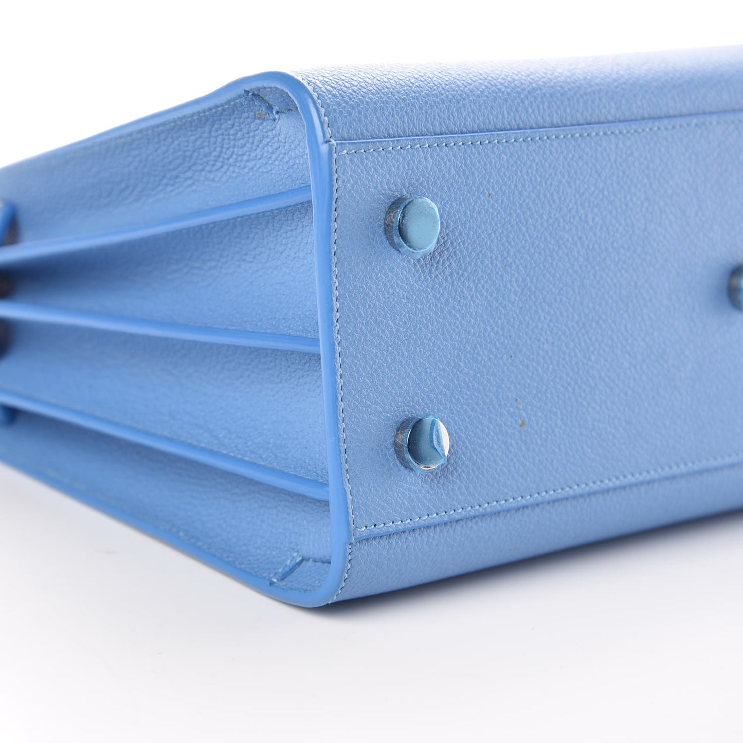 Grained Calfskin Baby Sac De Jour Blue Clair
