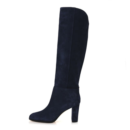 Jimmy Choo Suede Natalie 80 Boots 39.5 Navy 1 of 13