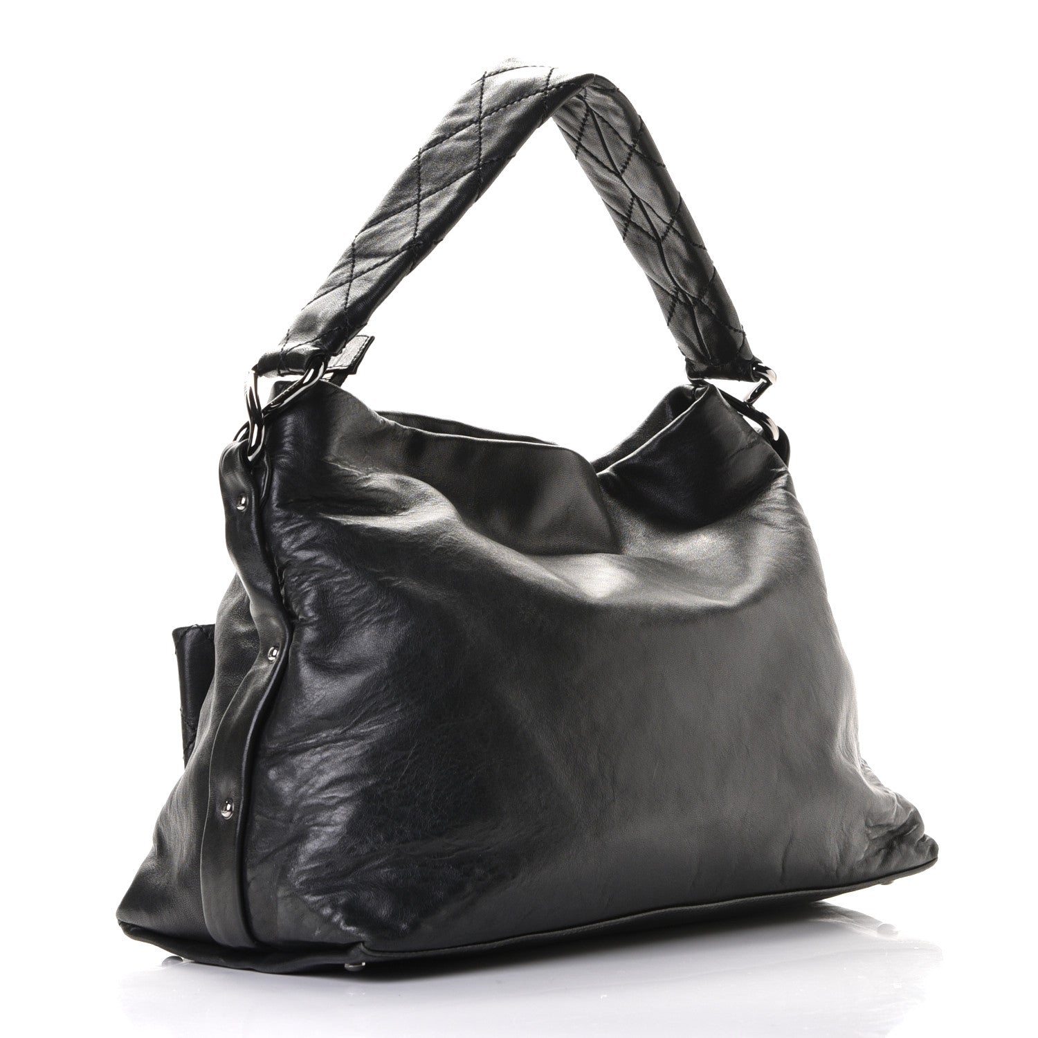 Chanel Lambskin Quilted Mademoiselle Hobo Black 2 of 5