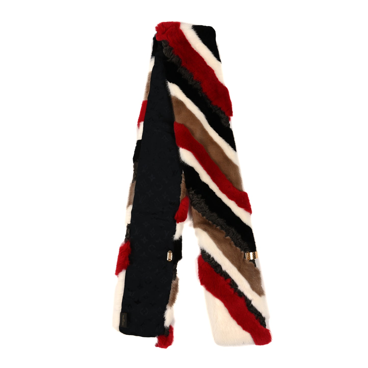 Mink Rabbit Lamb Fur Stole Black Brown Red White