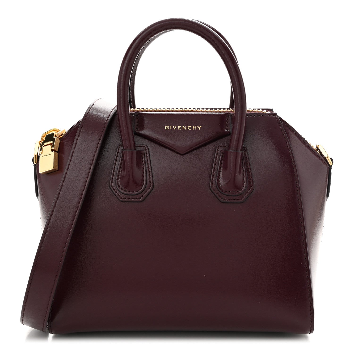 Givenchy Shiny Lord Calfskin Mini Antigona  Oxblood Red 1 of 10