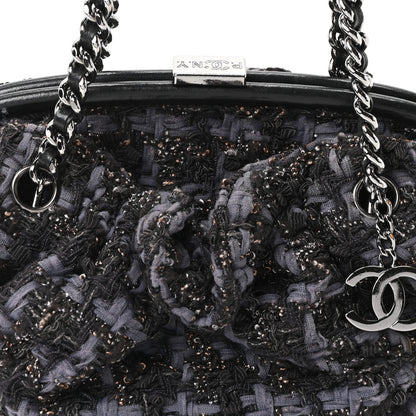 Chanel Tweed Paris NY Framed Pleated Pouch Grey 8 of 10