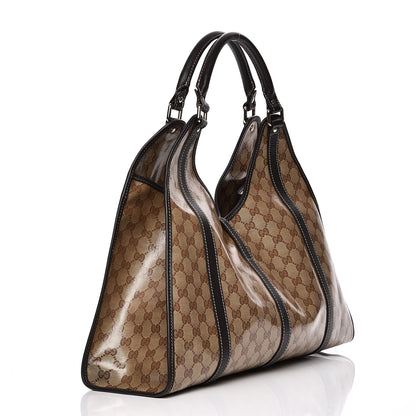 Gucci Crystal Monogram Dollar Calfskin Medium Joy Shoulder Bag Beige Ebony Testa Di Moro 3 of 7