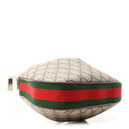 Gucci GG Supreme Monogram Textured Calfskin Web Small Attache Shoulder Bag Beige Ebony New Acero 4 of 10