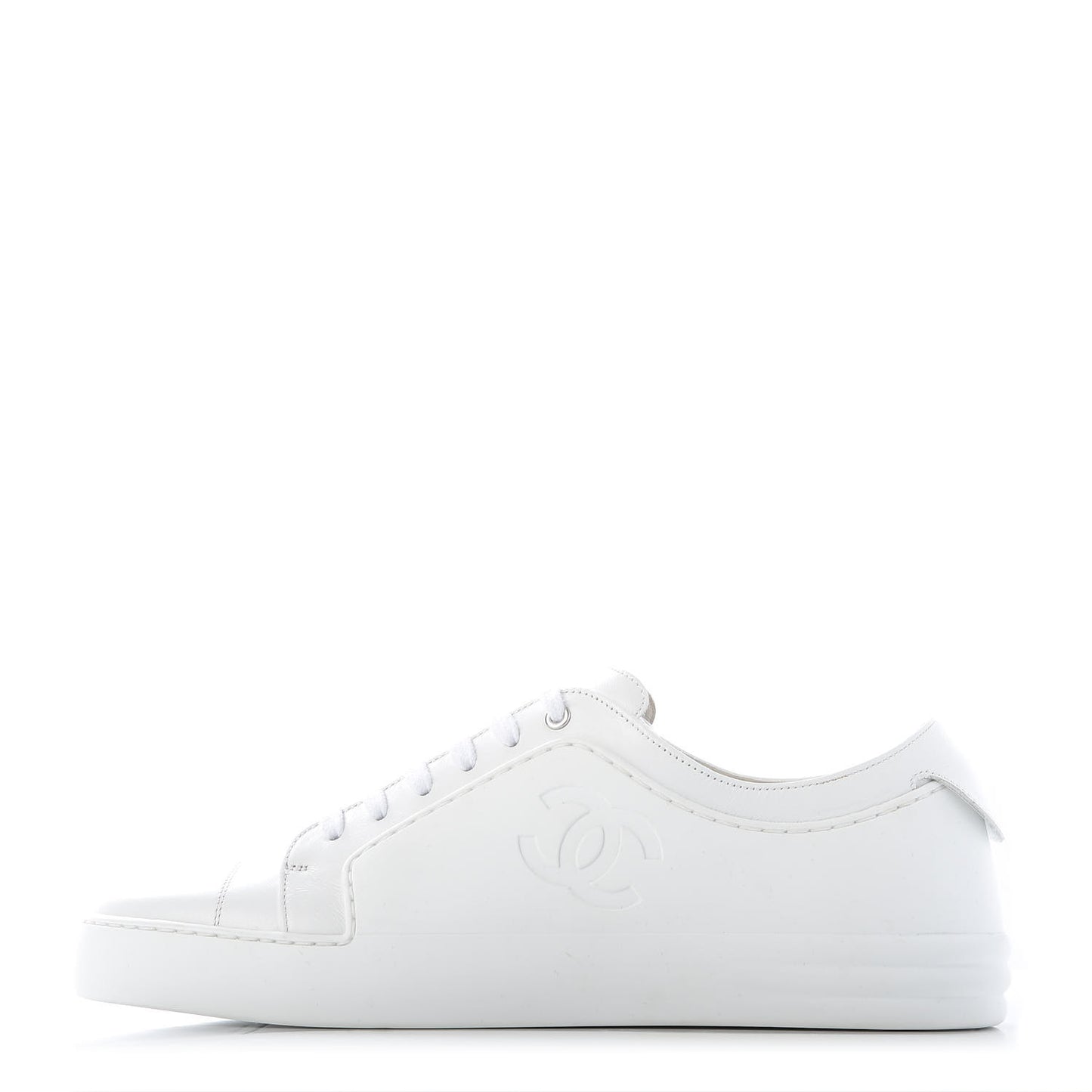 Calfskin Gum Womens CC Sneakers 40 White