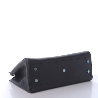 Saint Laurent Calfskin Medium Rive Gauche Cabas Navy Blue 4 of 9