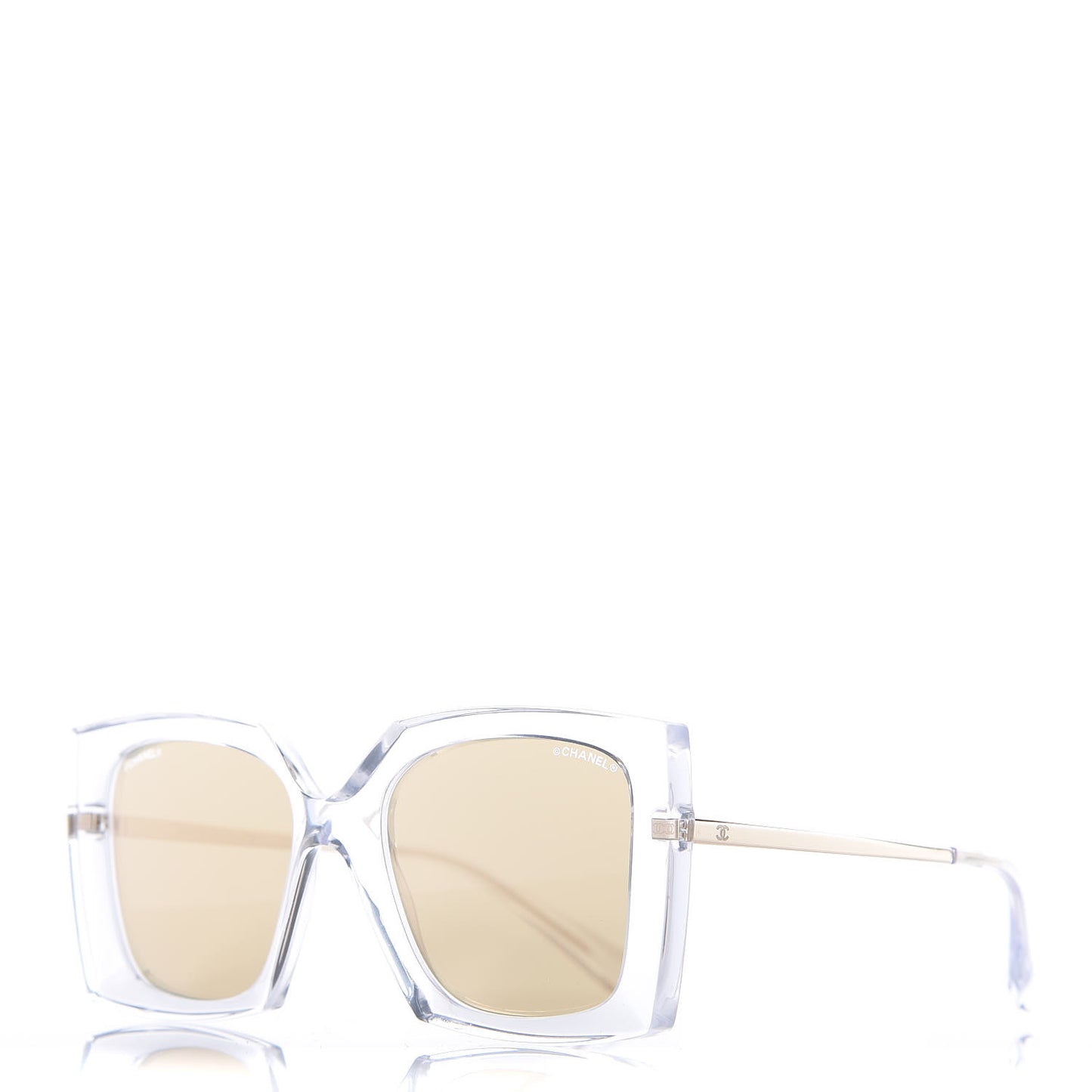 24K Gold Mirror Square Sunglasses 6051 Transparent