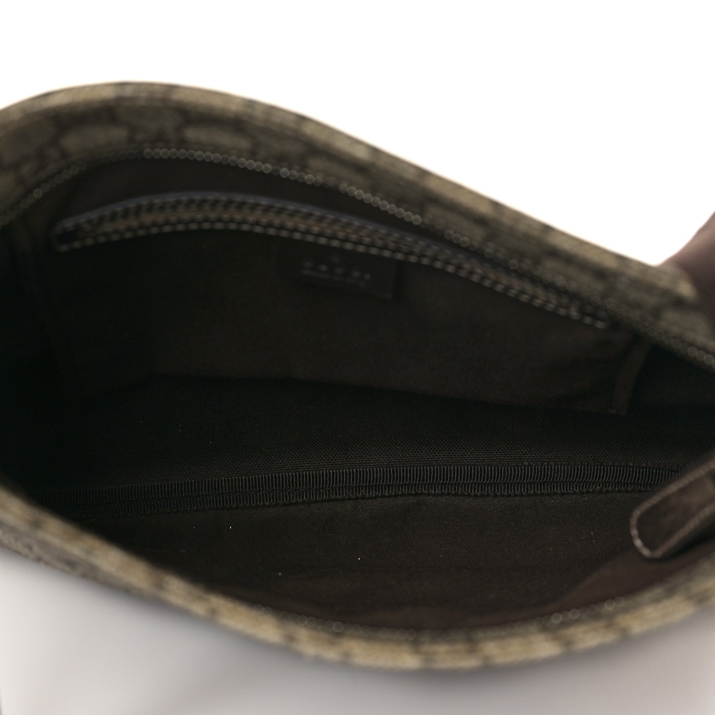GG Supreme Monogram Selleria Calfskin Small Flat Side Zip Messenger Bag Beige Ebony Cocoa Dark Chocolate