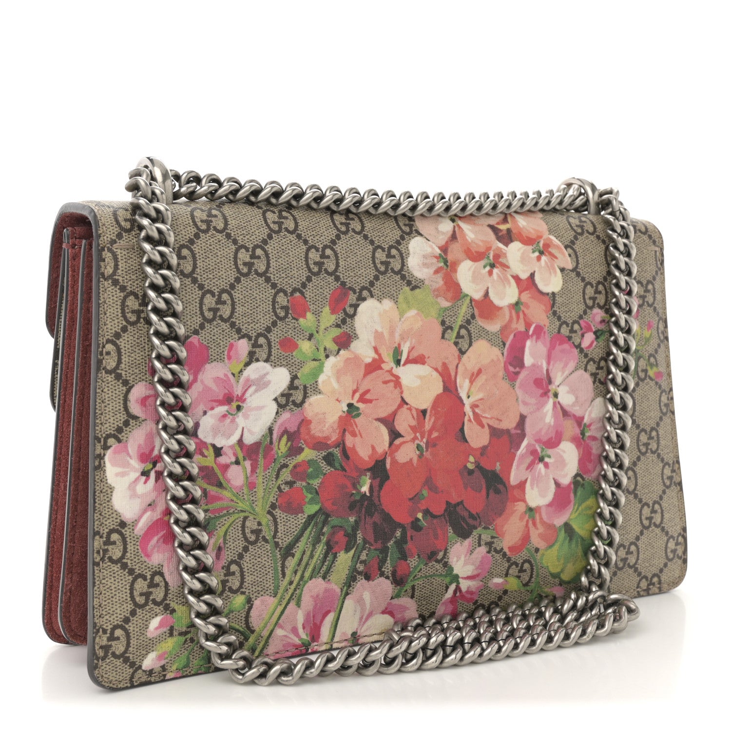 Gucci GG Supreme Monogram Blooms Small Dionysus Shoulder Bag Beige Multicolor Dry Rose 3 of 12