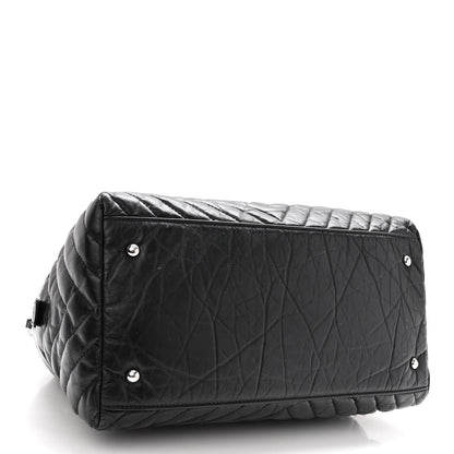 Chanel Aged Calfskin Chevron Medium Soft Bowling Bag Black 4 of 10