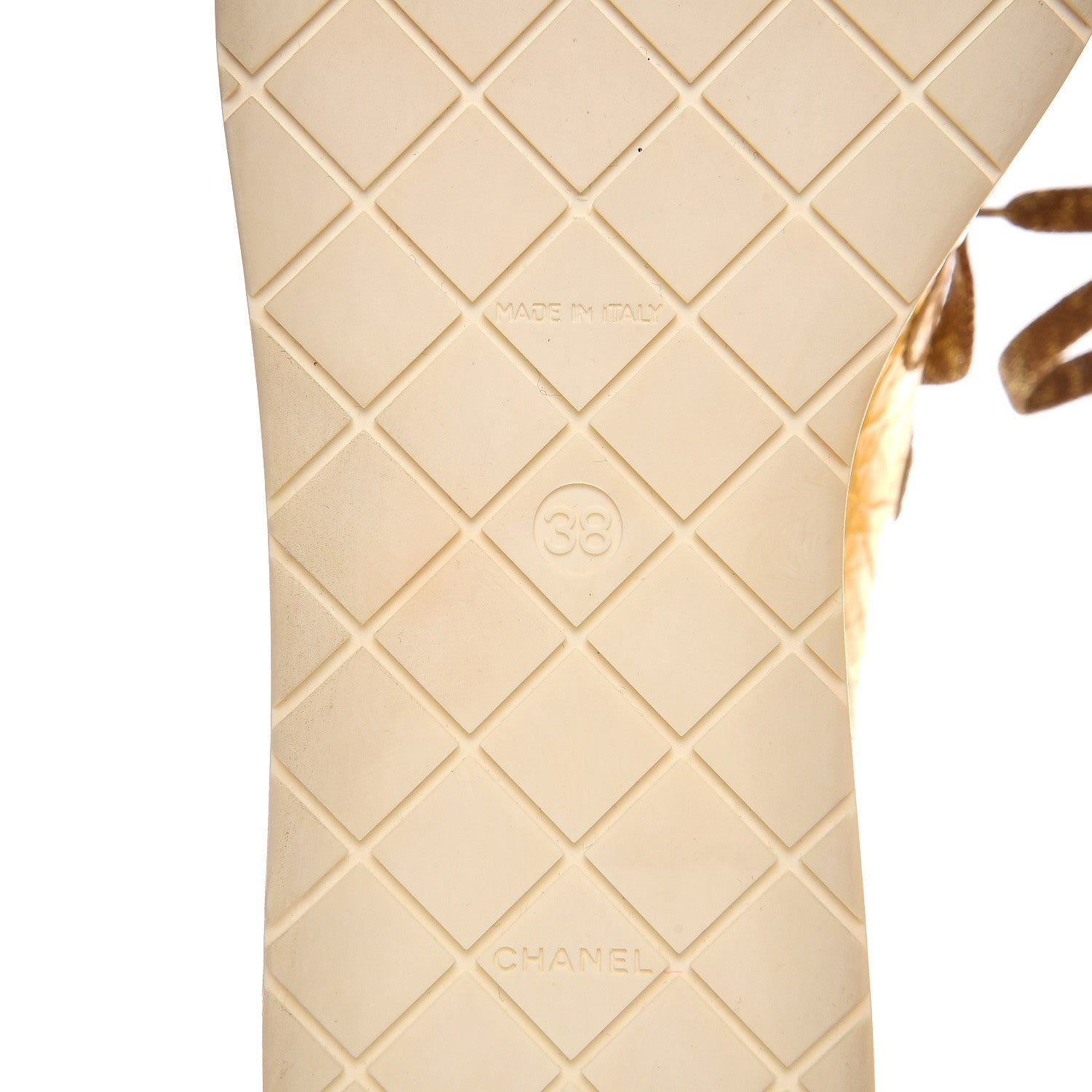 Chanel Lame Lace Up Creeper Sneakers 38 Gold 8 of 12