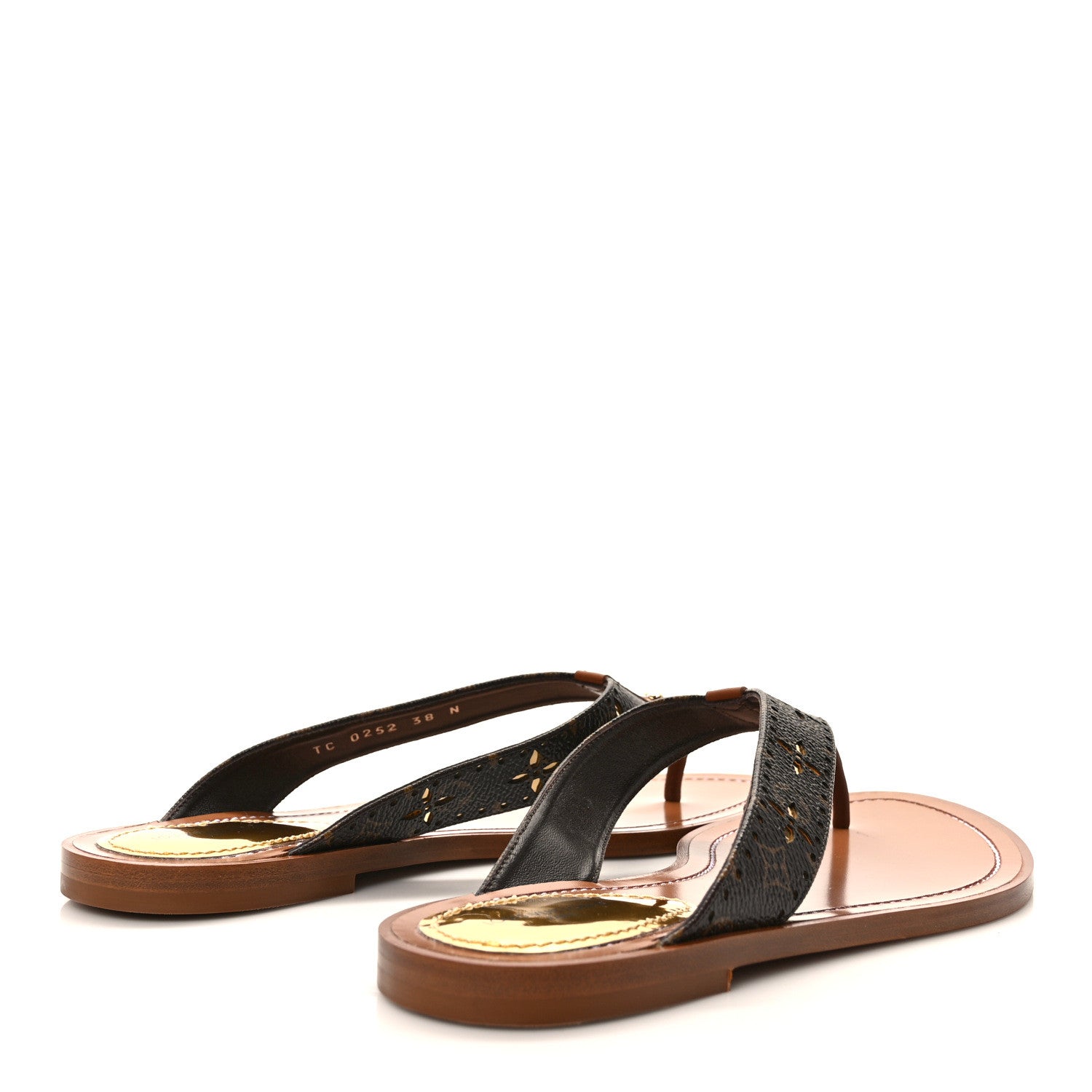 Louis Vuitton Monogram Sunny Flat Thong Sandals 38 Brown 4 of 8