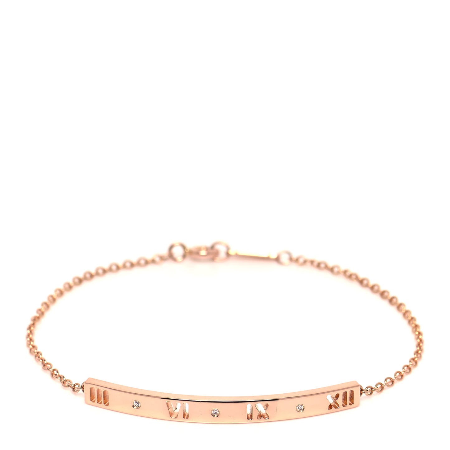 18K Rose Gold Diamond Atlas Bar Pierced Bracelet