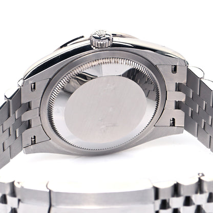 Rolex Stainless Steel 18K White Gold Diamond 36mm Oyster Perpetual Datejust Watch Black 126284RBR 4 of 5