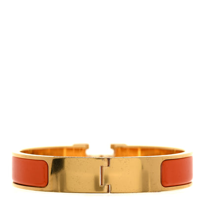 Hermes Enamel Narrow Clic Clac H Bracelet PM Orange 3 of 6