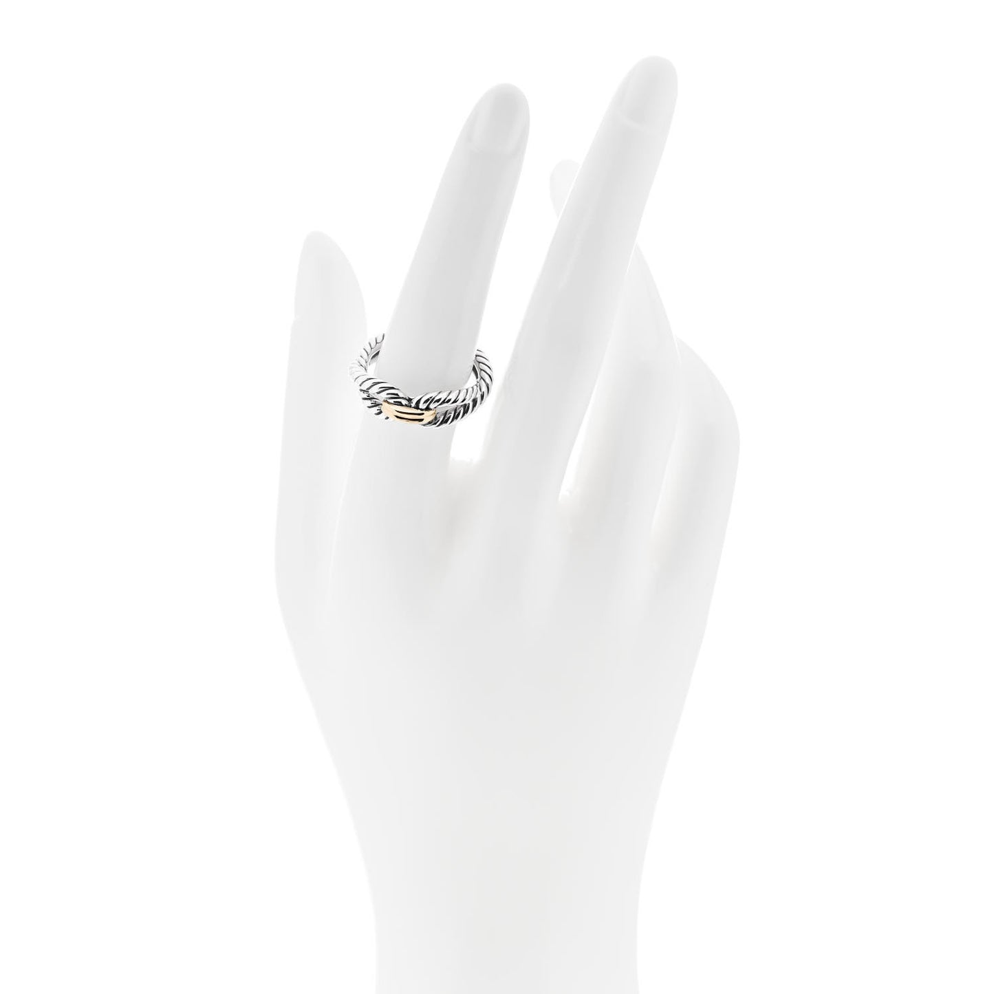 Sterling Silver 18K Yellow Gold Cable Loop Ring 54 7
