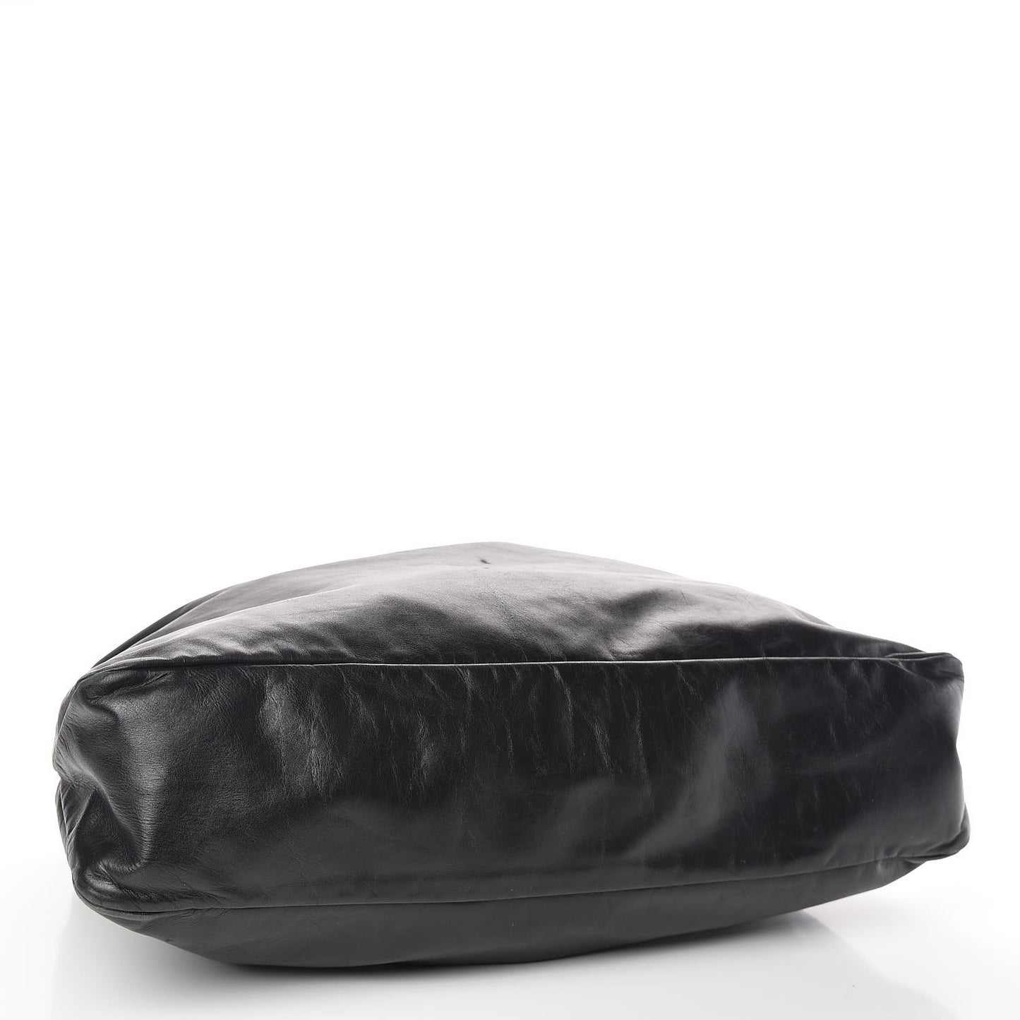 Calfskin Large Horsebit Chain Hobo Black