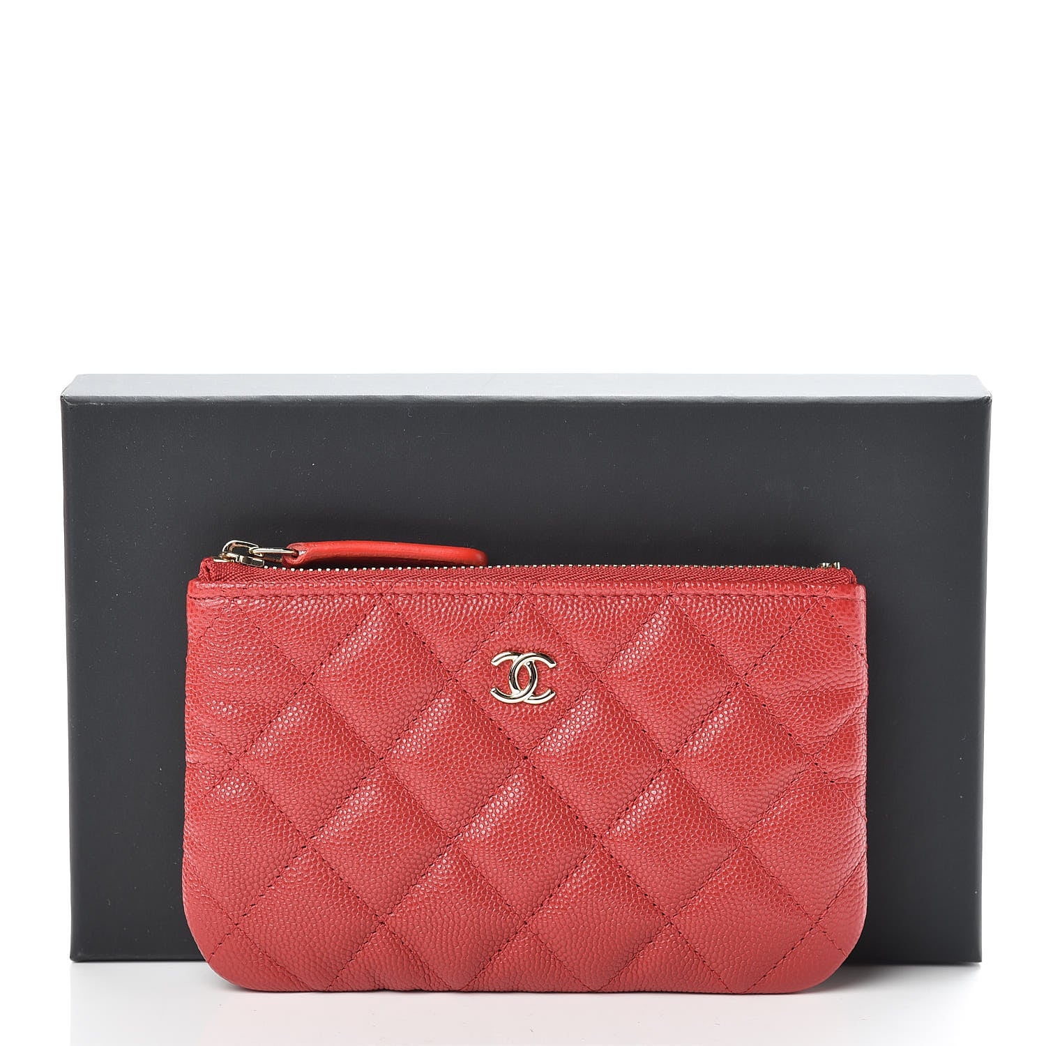 Chanel Caviar Quilted Small Cosmetic Case Red 8 of 8