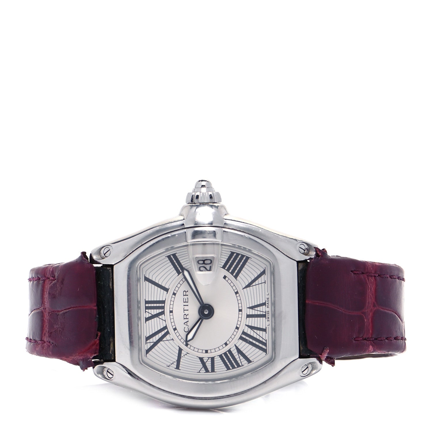 Cartier Stainless Steel Alligator 31mm Roadster Quartz Watch Red 2 of 5