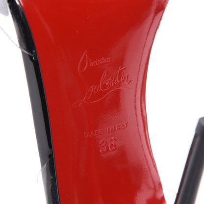 Christian Louboutin Metallic Calfskin Glitter Tonic PVC Fossiliza 100 Sandals 36 Black 5 of 8