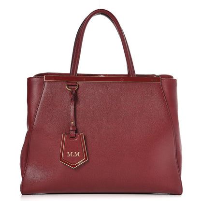 Fendi Vitello Elite Regular 2Jours Tote Rosso Scuro Ciliegia 1 of 10