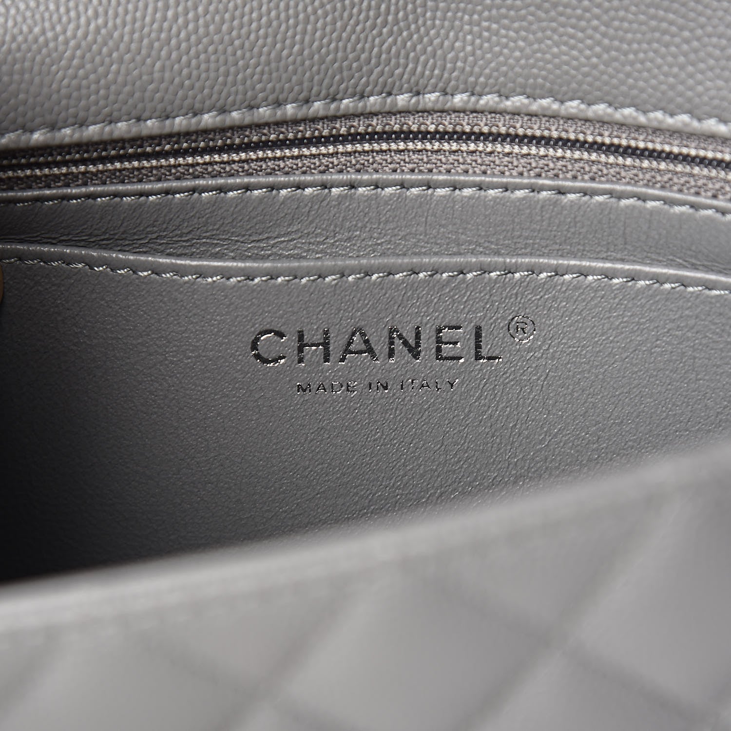 Chanel Caviar Quilted Mini Rectangular Flap Grey 6 of 10