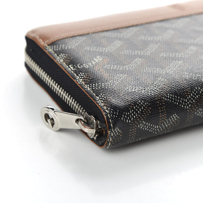 Goyard Goyardine Matignon Zip Around GM Wallet Black Gold 7 of 8