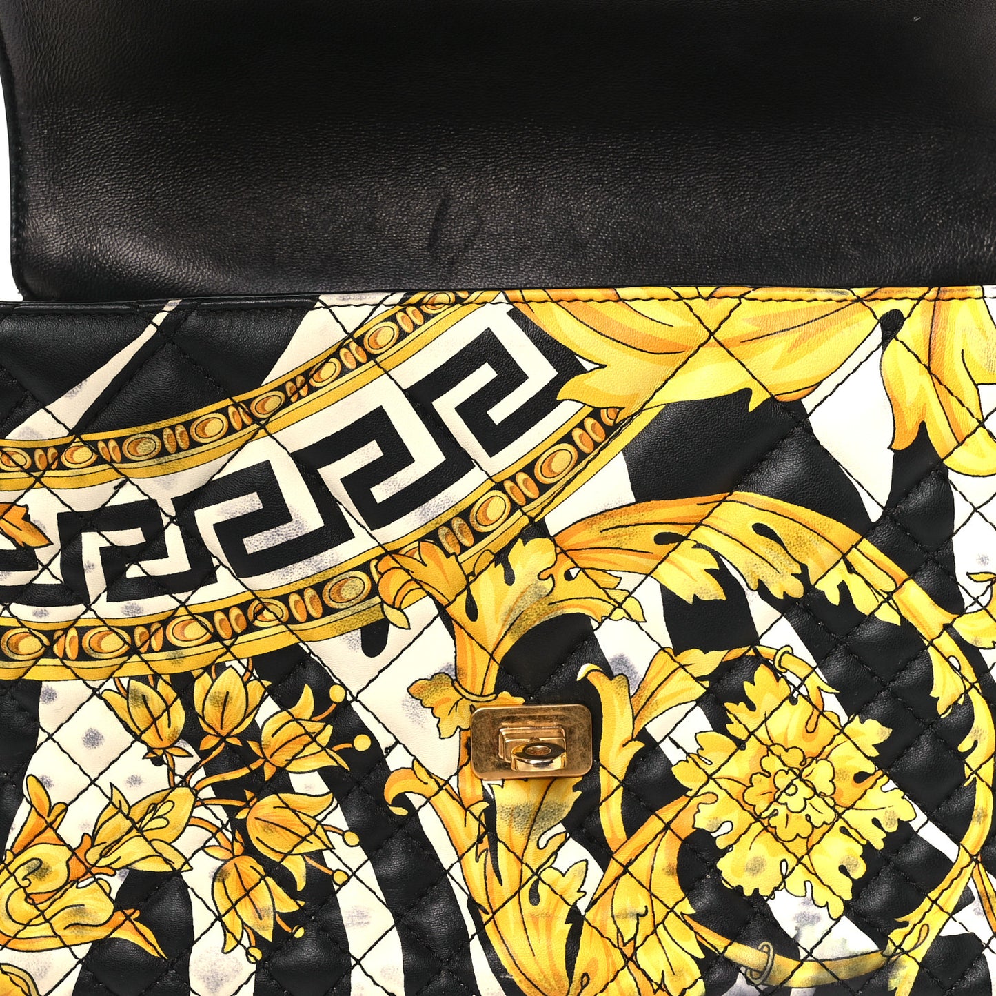 Nappa Barocco Printed Icon Shoulder Bag Black Gold