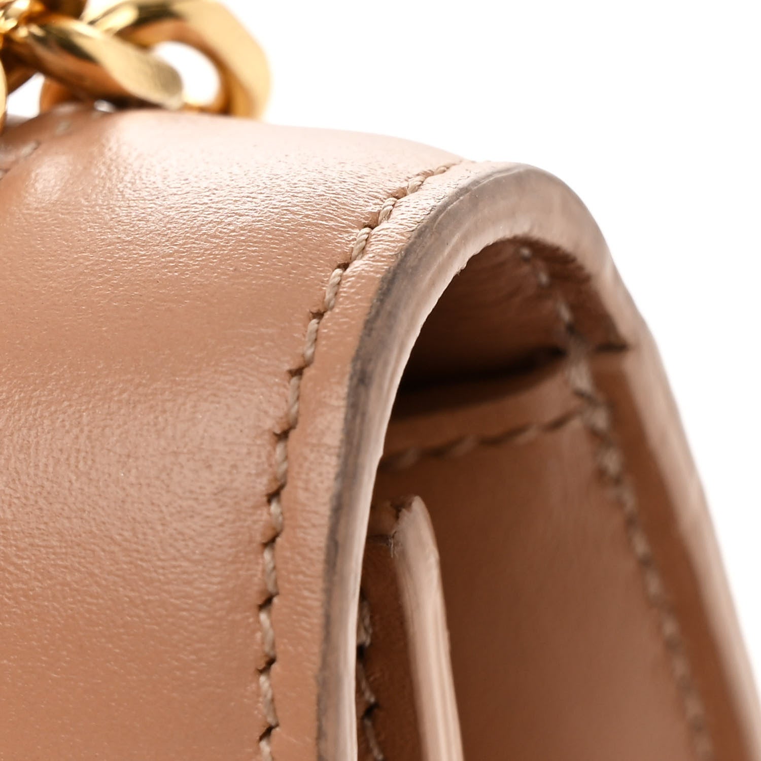 Celine Shiny Calfskin Triomphe Chain Bag Desert Rose 12 of 13