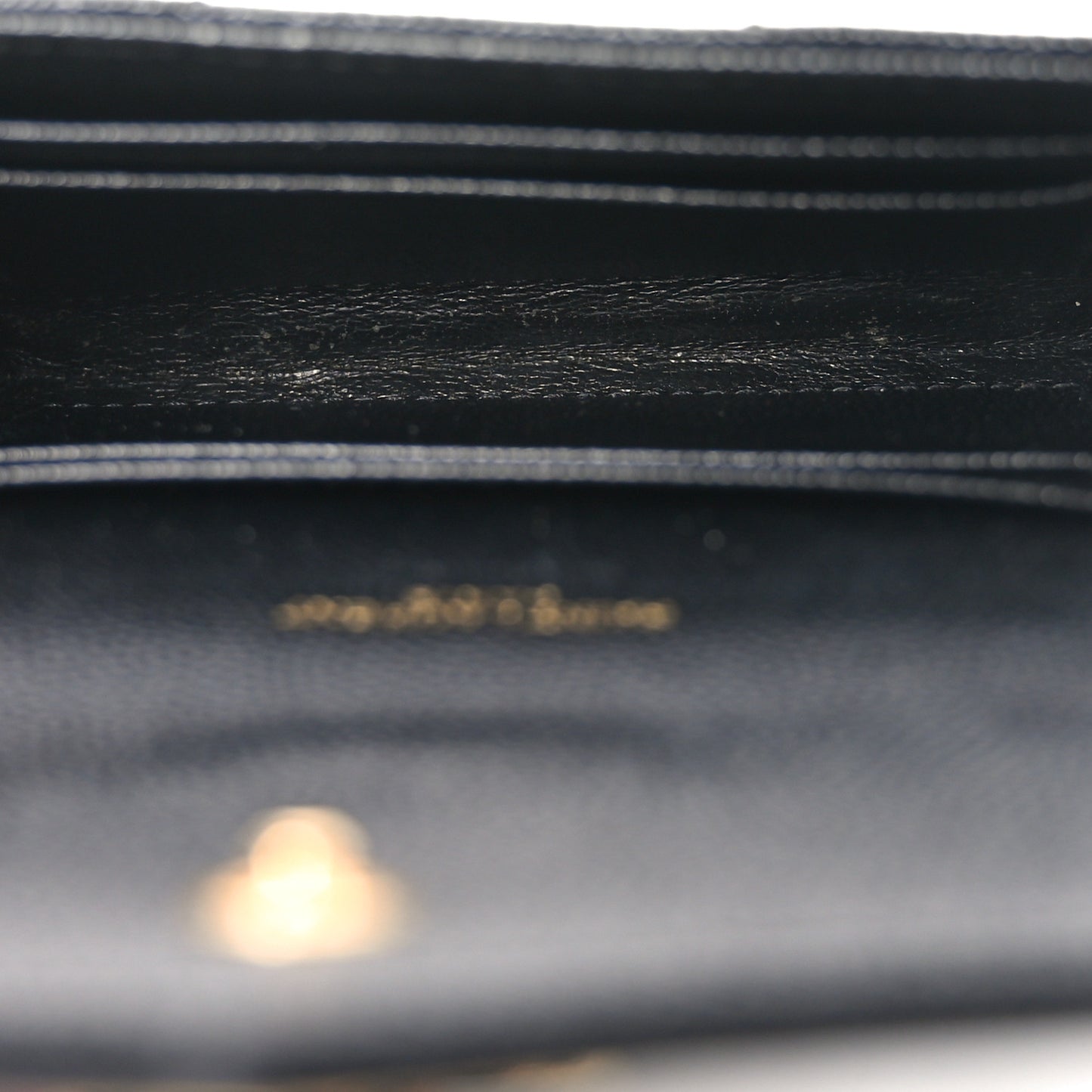 Grain De Poudre Matelasse Chevron Small Monogram Envelope Wallet Black