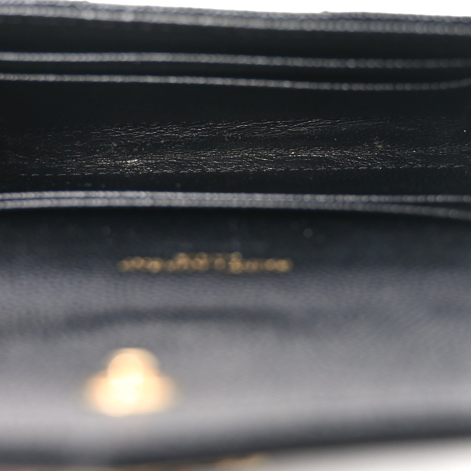 Saint Laurent Grain De Poudre Matelasse Chevron Small Monogram Envelope Wallet Black 5 of 9