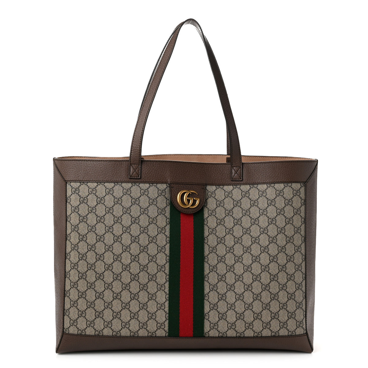 GG Supreme Monogram Web Ophidia Tote Brown
