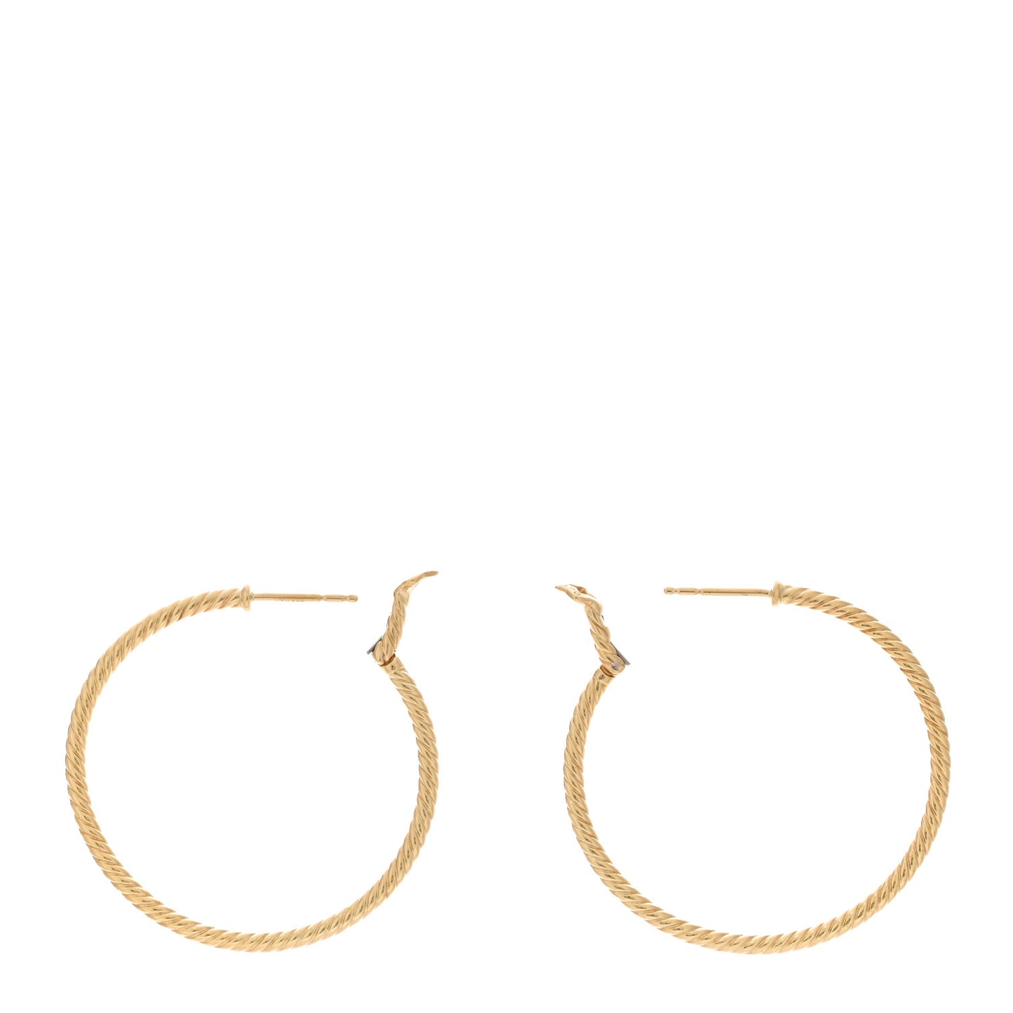 18K Yellow Gold Medium Cable Classics Hoop Earrings