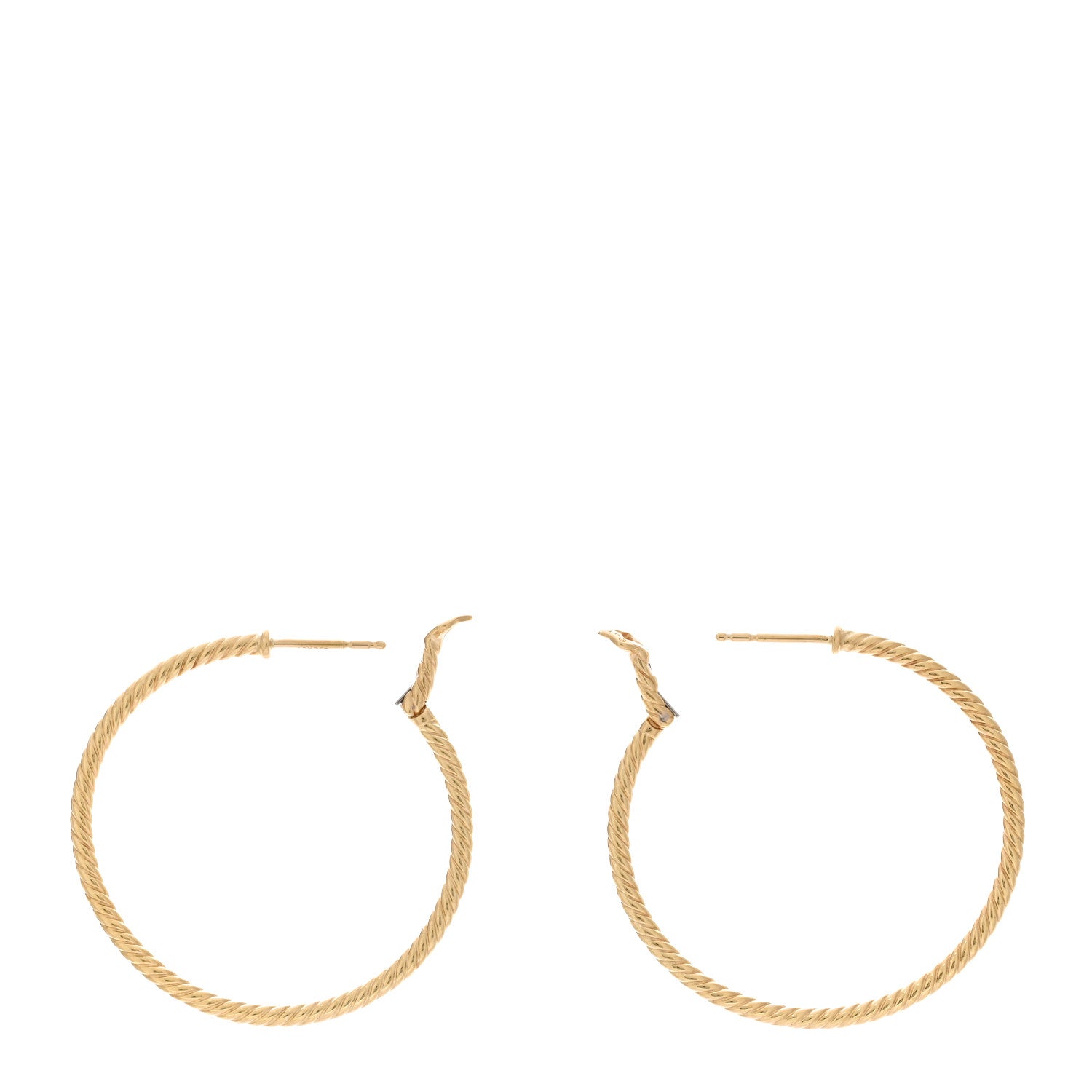 David Yurman 18K Yellow Gold Medium Cable Classics Hoop Earrings 3 of 4