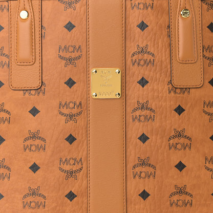 MCM Visetos Medium Liz Reversible Shopper Tote Cognac 8 of 10