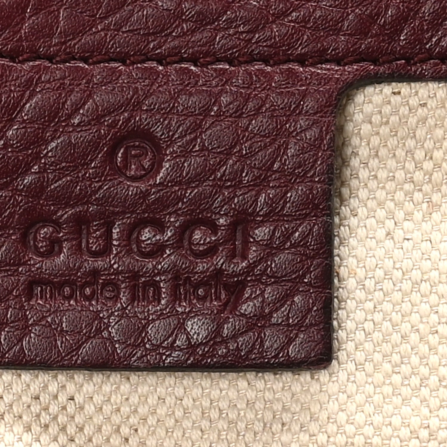 Gucci Pebbled Calfskin Medium Bamboo Shopper Tote Burgundy 7 of 11