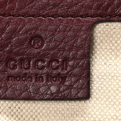 Gucci Pebbled Calfskin Medium Bamboo Shopper Tote Burgundy 7 of 11