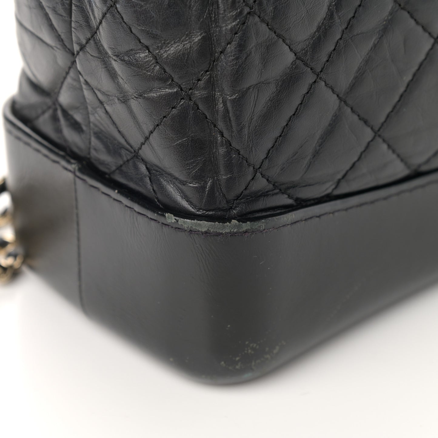 Aged Calfskin Quilted Small Gabrielle Backpack Black
