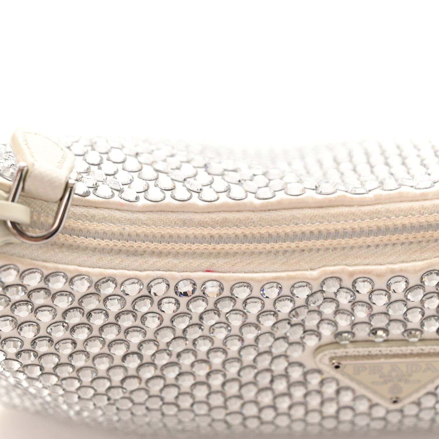 Prada Satin Crystal Mini Re-Edition 2000 Bag White 13 of 15
