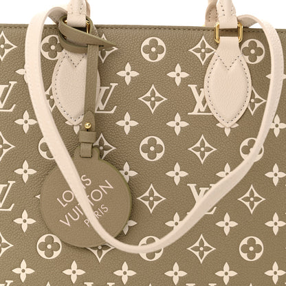 Louis Vuitton Empreinte Monogram Spring In The City Onthego MM Kaki Beige Cream 7 of 9